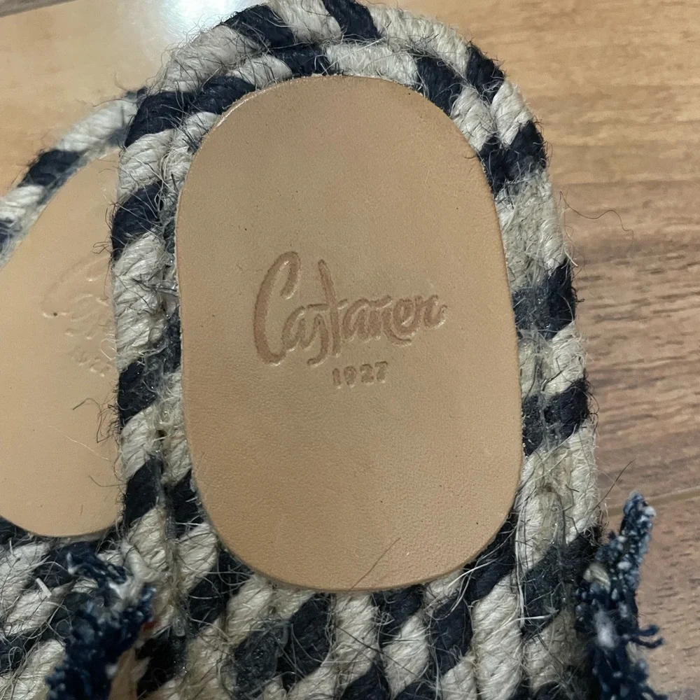 Castaner Women's Navy Espadrille Slide Sandals